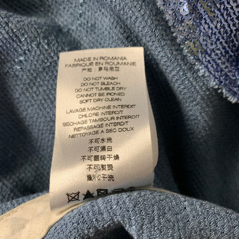 IRO Size M Blue Sequined Rayon Blend Crew Neck T Shirt