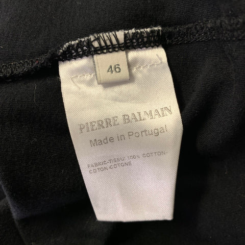 PIERRE BALMAIN Size XS Black Gold Embroidery Cotton Polo