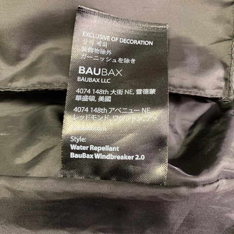 BAUBAX Size L -Airport Jacket- Black Polyester Windbreaker