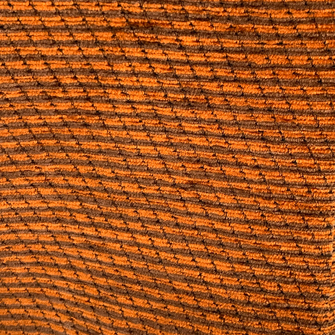 AKRIS Size 8 Orange Brown Polyester Cotton Velvet Leather Cuffs Jacket Blazer