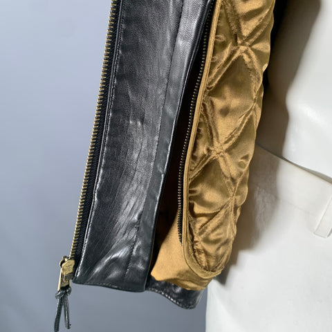 ANDREW MARC Size XL Black Leather Jacket