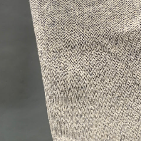 BELAFONTE Size XL Navy White Herringbone Cotton Tapered Button Fly Casual Pants
