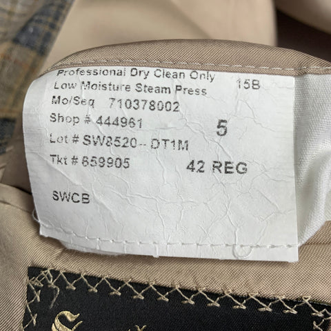 Veste de sport à carreaux gris-beige SOUTHWICK CLOTHES taille 42