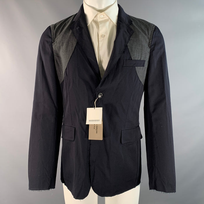 COMME des GARCONS HOMME PLUS Chest Size M Navy Grey Mixed Fabrics Sport Coat