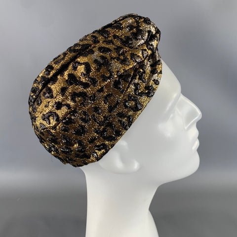 GUCCI Leopard Cotton Blend Metallic Hats
