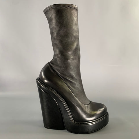 GIVENCHY Size 9 Black Leather Lamb Leather Zip Up Boots