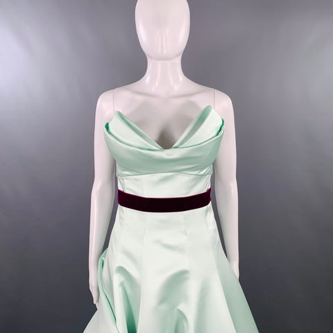 MONIQUE LHUILLIER Size 6 Mint Purple Strapless Evening Gown
