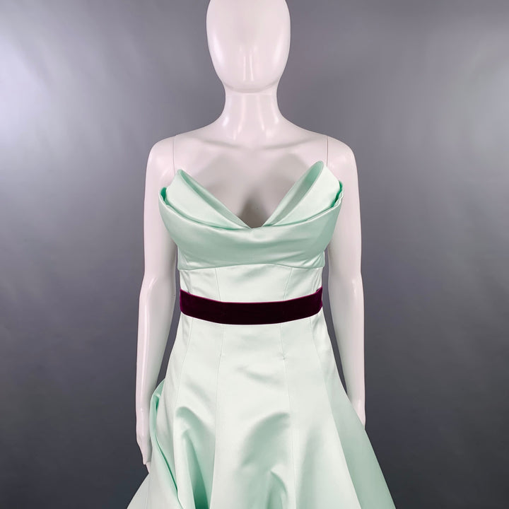 MONIQUE LHUILLIER Size 6 Mint Purple Strapless Evening Gown