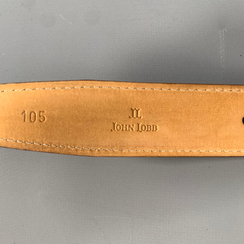 JOHN LOBB Size 42 Brown Crackled Leather Belt