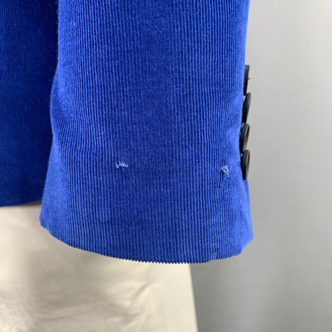 PAUL SMITH Size 42 Blue Corduroy Cotton Notch Lapel Sport Coat
