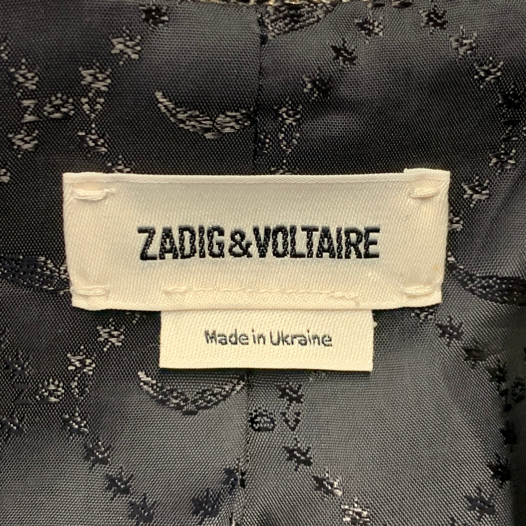 ZADIG & VOLTAIRE Size S Gold Black Acrylic Blend Herringbone Pantsuit