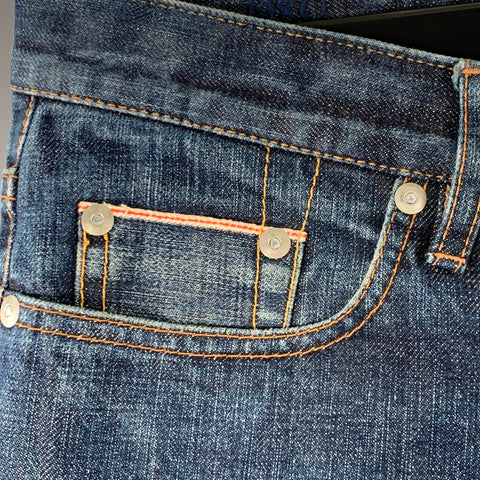 KICKING MULE WORKSHOP Size 31 Indigo Cotton Button Fly Jeans
