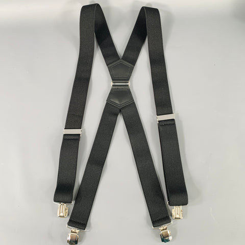 VINTAGE Black Silver Elastic Suspenders