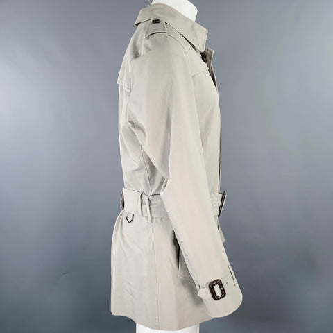 BURBERRY LONDON Size 40 Grey Cotton Blend Trench Coat