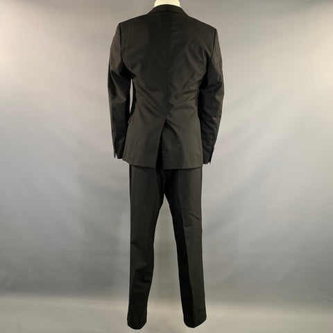 PRADA Chest Size 40 Black Wool Notch Lapel 35 31 Suit