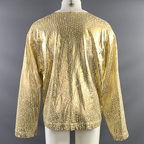 COMME des GARCONS AD2014 Size S Gold White Metallic Cotton  Polyurethane Pullover