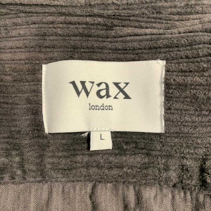 WAX Size L Grey Charcoal Corduroy Cotton Blend Shirt Jacket