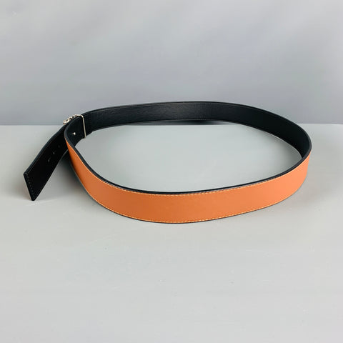 LOEWE Taille 44 Ceinture en cuir réversible noir beige