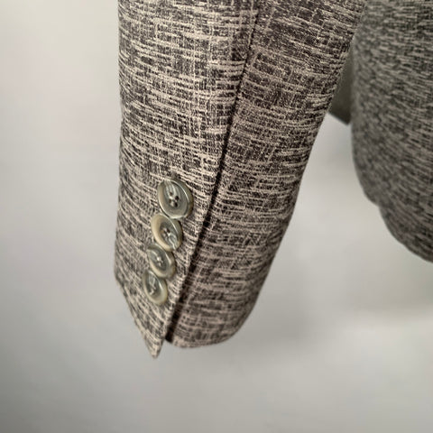 CALVIN KLEIN COLLECTION Chest Size 38 Grey Jacquard Wool Silk Sport Coat