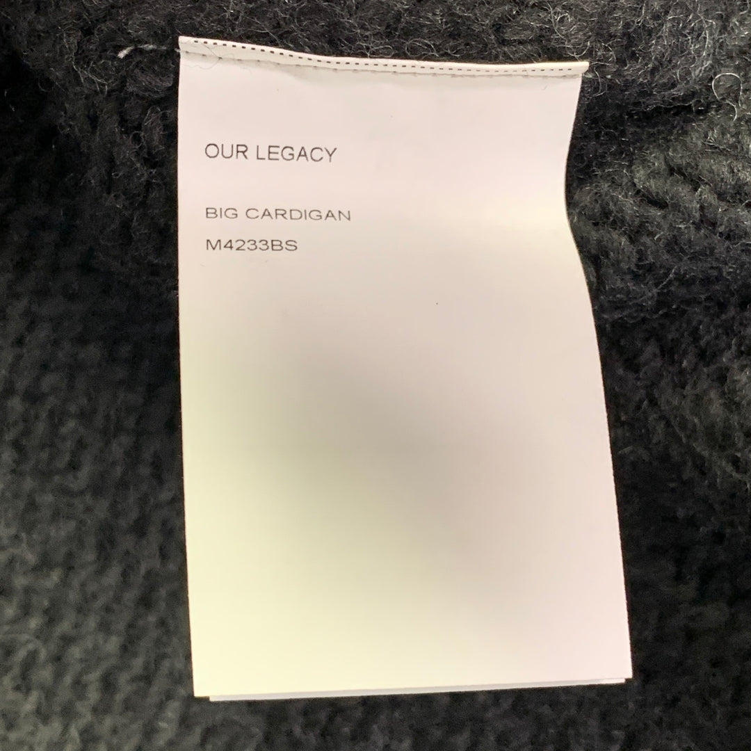 OUR LEGACY Size M Grey Charcoal Knit Acrylic Wool Oversized Cardigan
