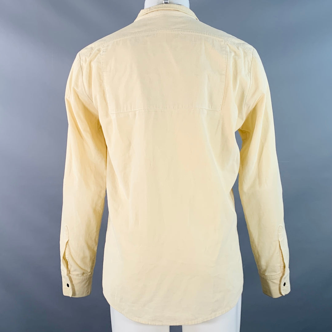 NICE COLLECTIVE Size M Cream Corduroy Cotton Two Pockets Snaps Long Sleeve Shirt