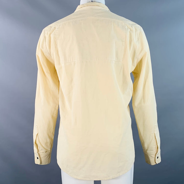 NICE COLLECTIVE Size M Cream Corduroy Cotton Two Pockets Snaps Long Sleeve Shirt