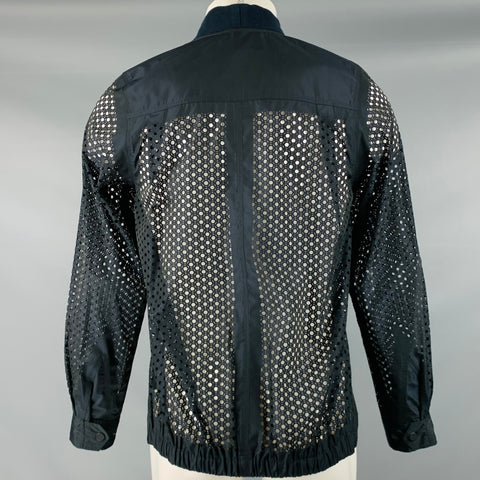 ALEXANDER WANG Chaqueta bomber de poliéster perforada negra Talla M