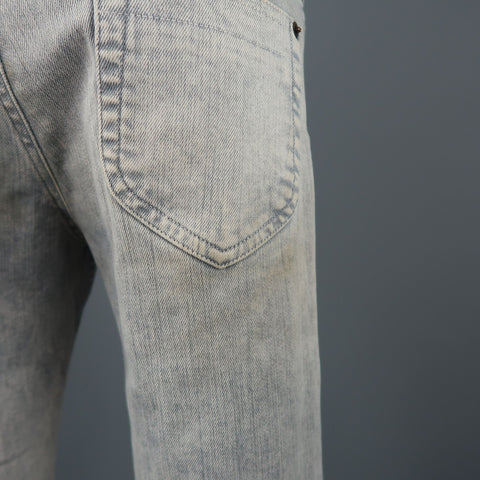 MAISON MARTIN MARGIELA Size 6 Light Grey Acid Wash Skinny Jeans
