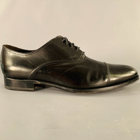 TO BOOT NY Size 11 Black Solid Leather Cap Toe Lace Up Shoes
