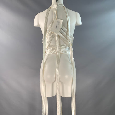 KHAITE Size S Sukey Beige Viscose Straps Harness Dress Top