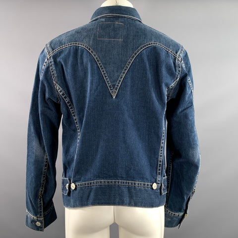 LEVI'S Size M Navy Indigo Contrast Stitch Cotton polyester Dagger Jacket