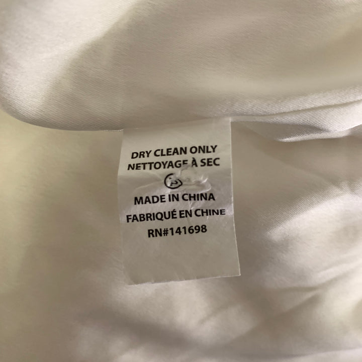 RAMY BROOK Size M White Polyester Chevron One Shoulder Mini Dress