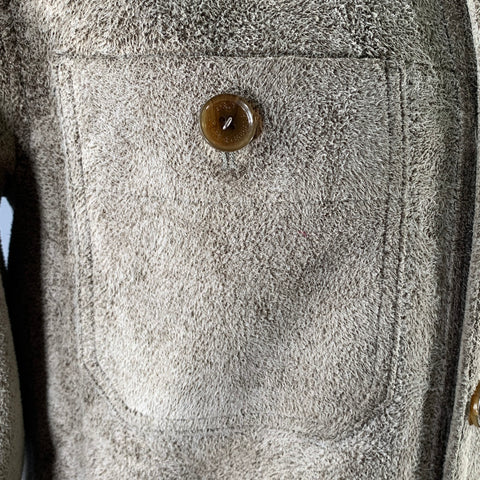 DOLCE & GABBANA Size M Grey Brown Suede Jacket