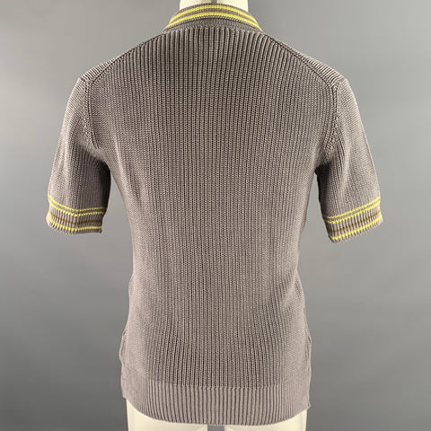 MARNI Size M Grey Yellow Knitted Polo