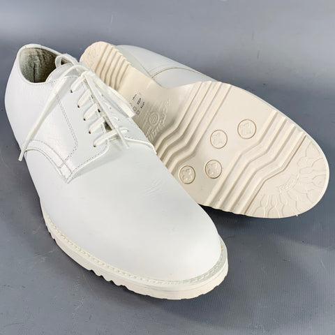 COMME des GARCONS Size 7 White Leather Lace-Up Shoes