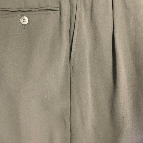 GIORGIO ARMANI Size 34 Black Wool Pleated Cuffed Tapered Dress Pants