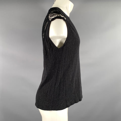 IRO Size S Black Knit Cotton cashmere Muscle Tank Top