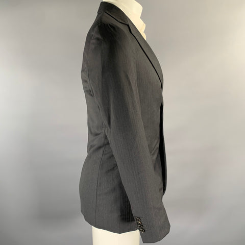 GIORGIO ARMANI Size 36 Charcoal Wool Notch Lapel Sport Coat