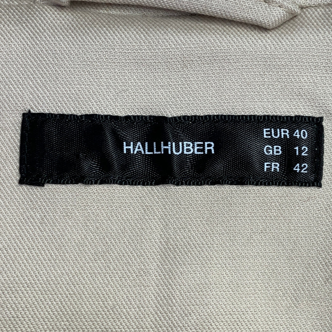 HALLHUBER Size 8 Beige Tencel Blend Double Breasted Coat