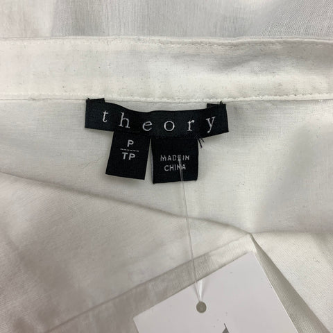 THEORY Size S White Cotton Long Shirt Dress