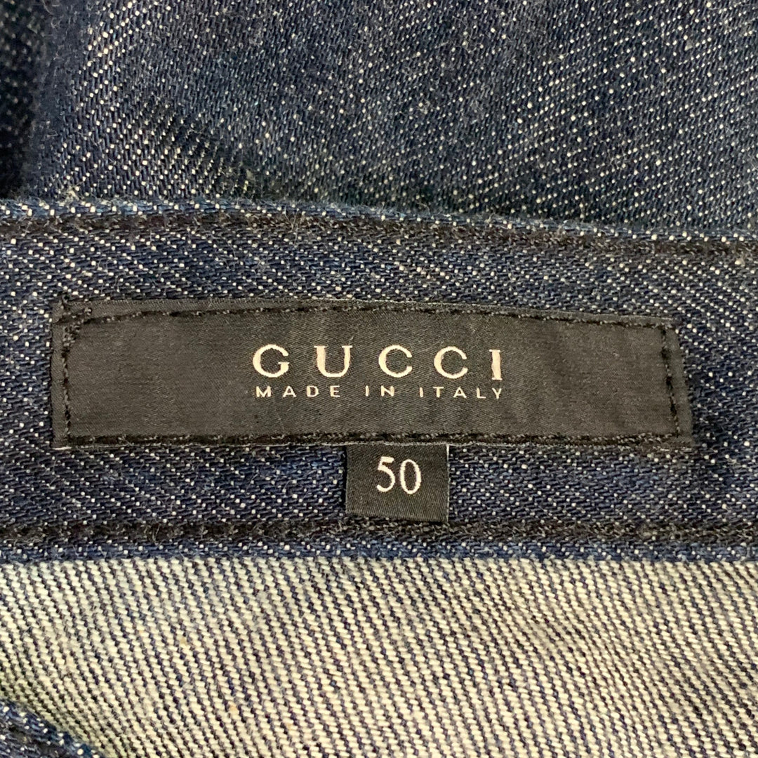 GUCCI Size 34 Indigo Cotton Straight Five Pockets Button Fly Jeans