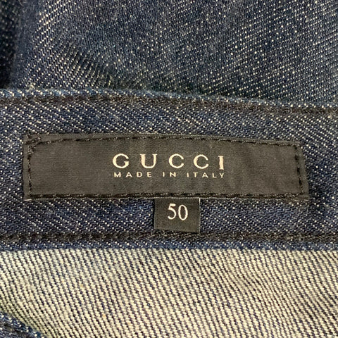 GUCCI Size 34 Indigo Cotton Straight Five Pockets Button Fly Jeans