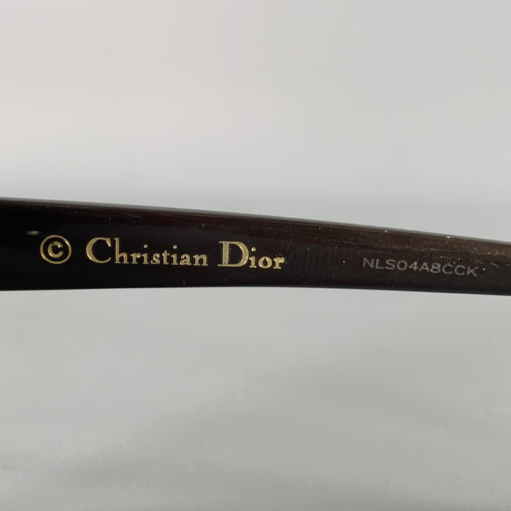 CHRISTIAN DIOR Brown Beige Tortoiseshell Acetate Sunglasses