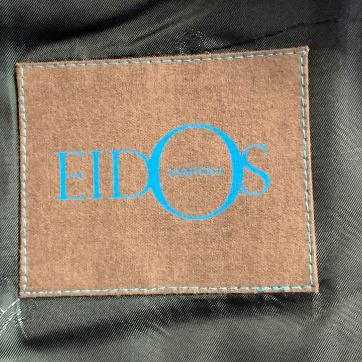 EIDOS Size 38 Regular Grey Charcoal Plaid Wool Notch Lapel Suit