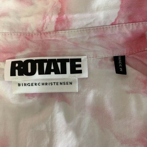 ROTATE Size M Pink White Cotton Print Button Up Shirt