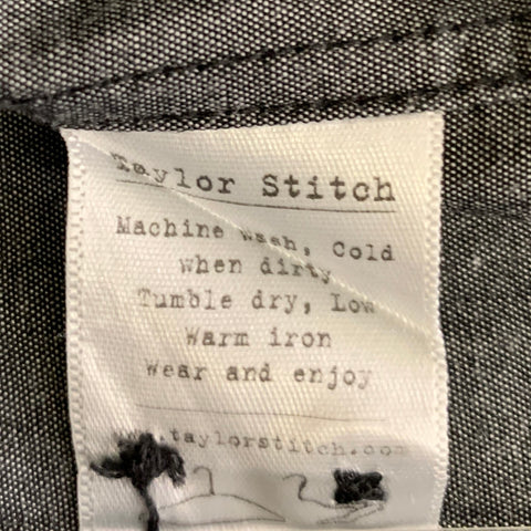 TAYLOR STITCH Size S Grey White Heather Pointed Collar Long Sleeve Shirt