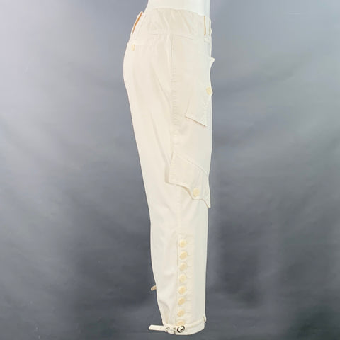 JEAN PAUL GAULTIER Size 4 Cream Cotton Cargo Casual Pants