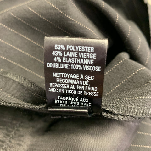 NILI LOTAN Size 2 Black Grey Polyester Blend Pinstripe Peak Lapel Pantsuit