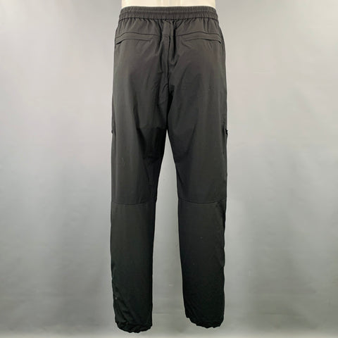Pantalon décontracté VOLLEBAK Taille XL en laine mélangée noire avec taille élastique