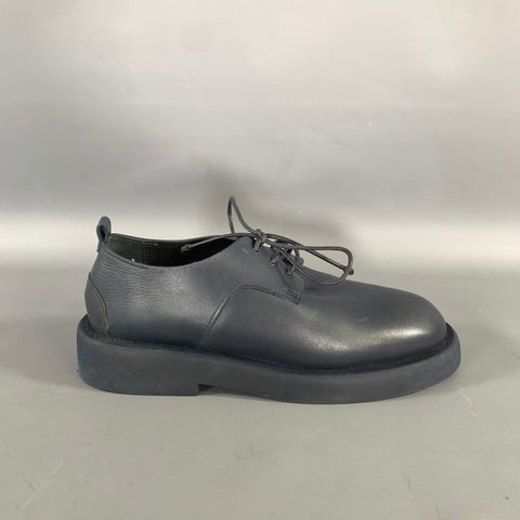 MARSELL Size 7.5 Navy Leather Derby Laces